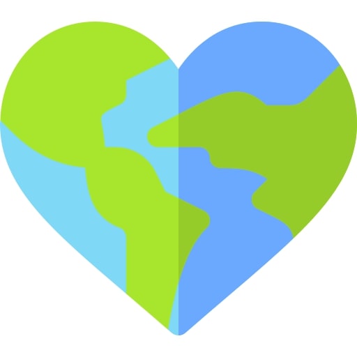 heart shaped globe icon